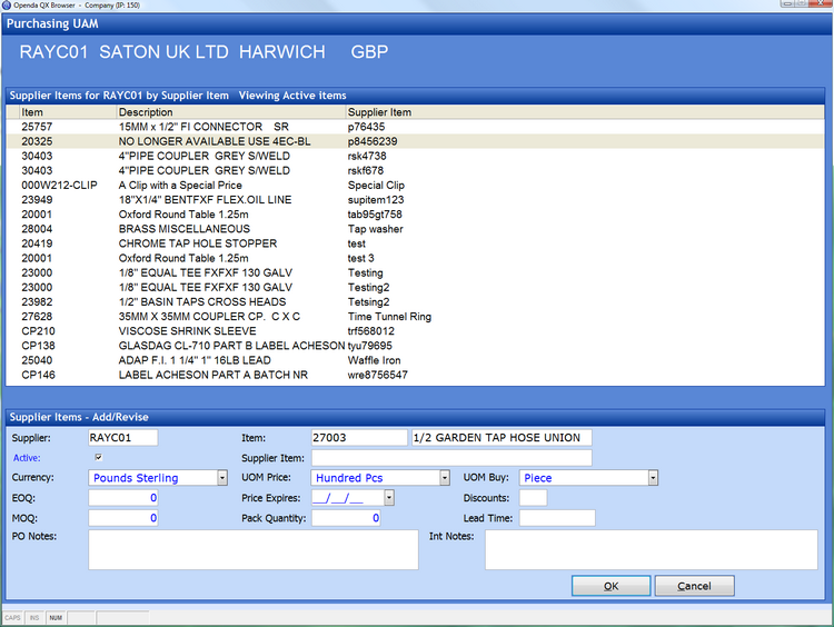 Supplier Item add
